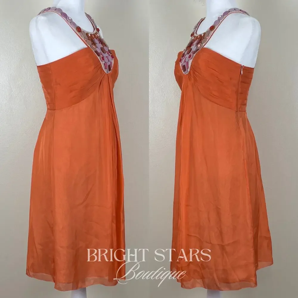 Extremely Rare Orange Embellished Silk Dress ASO Gaby Solis Desperate Housewives